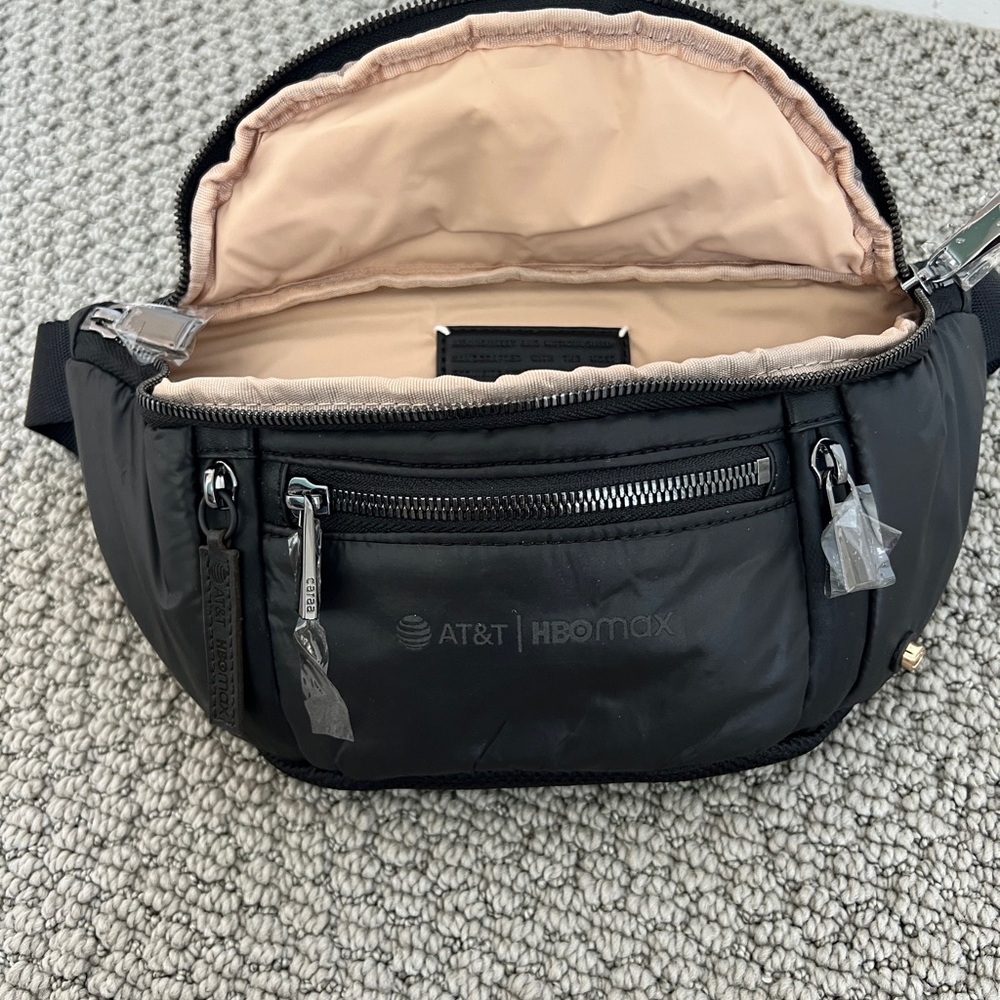Caraa Black Leather Crossbody / Fanny Bag - Picture 4 of 8